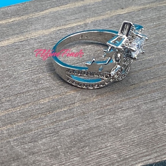 ⭐️Sterling Silver Shooting Star CZ Diamond Shooting Star Ring - Picture 10 of 13